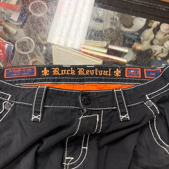 Rock Revival Black Slim Cargo Shorts - Picture 5 of 7